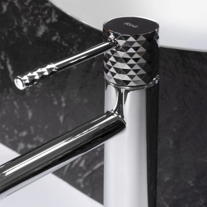 Baterie pentru lavoar Rea Lungo Diamond, Culoare Crom - Img 2