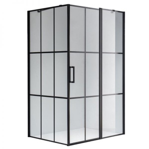 Cabina de dus BS03C Dreptunghiulara, Design Modern 120x90cm, Culoare Negru