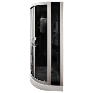 Cabina de dus cu Hidromasaj, Design Elegant 100x100cm , Culoare Crom/Negru - Img 8