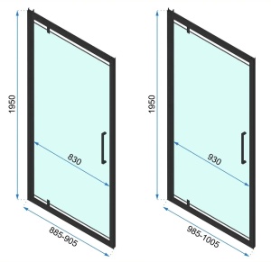 Cabina de dus cu usa batanta Rea Rapid Swing 100x80cm, Culoare Auriu - Img 6
