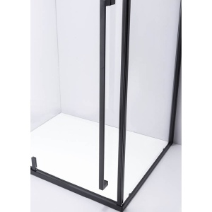 Cabina de dus Dreptunghiulara BS12C, Design Modern 120x80cm, Culoare Negru - Img 6