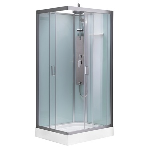 Cabina de dus dreptunghiulara cu hidromasaj si cadita inclusa montaj stanga Alma 120 x 80 cm