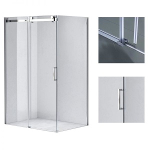 Cabina De Dus Dreptunghiulara KZ202B , Dimensiune 110x90cm, Culoare Crom