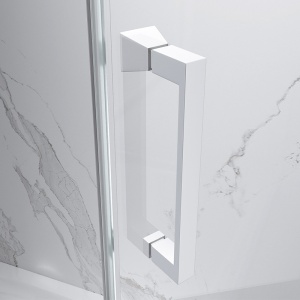 Cabina de dus KZ04B Patrata ,Dimensiune 80x80cm, Design Modern, Culoare Alb - Img 6