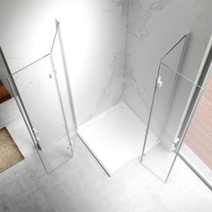 Cabina de dus KZ08B Patrata, Dimensiune 80x80cm, Design Elegant, Culoare Alb - Img 6