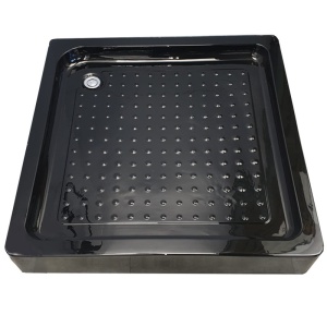 Cabina de dus KZ08D patrata 100x100cm, Negru+Cadita de dus SXL02C , Culoare Negru - Img 6