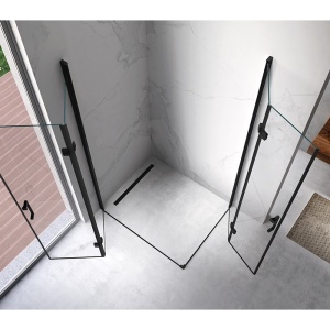 Cabina De Dus KZ12A Dreptunghiulara , Dimensiune 90x80cm, Culoare Negru - Img 6