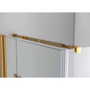 Cabina de dus KZ1390A Patrata, Design Modern 80x80cm, Culoare Auriu - Img 6