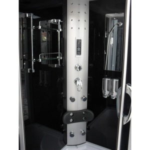 Cabina de dus MO-09912 cu Hidromasaj si sauna 120x85cm, Design Modern, Stanga, Culoare Crom/Alb - Img 9