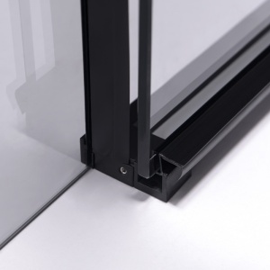 Cabina de dus NOVA Super slim, Dimensiune 100x80cm, Sticla securizata 6mm, Culoare Negru - Img 2