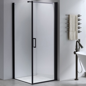 Cabina de dus Patrata BS04A, Design Modern 80x80cm, Culoare Negru - Img 2