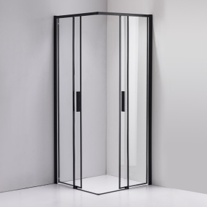 Cabina de dus Patrata Super Slim Nova , Design Modern 80x80cm, Culoare Negru - Img 3