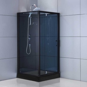 Cabina de dus patrata WSH306 , cu cadita de dus 90x90, Culoare Negru