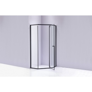 Cabina de dus Pentagonala BS07B, Dimensiune 90x90cm, Culoare Negru - Img 4