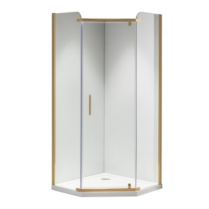 Cabina de dus pentagonala, Dimensiune 80x80 cm, Inaltime 195 cm, Finisaj Gold