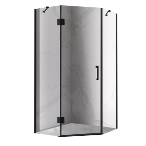 Cabina de dus Pentagonala KZ10B, Design Modern 90x90cm, Culoare Negru