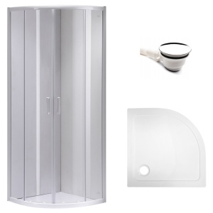 Cabina de dus semicirculara cu montaj pe colt din sticla securizata cu cadita alba KZ94C-ST01C 100 x 100cm