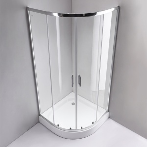 Cabina de dus semicirculara din sticla securizata cu cadita de dus slim antiderapanta KZ94A-SXL01A 80 x 80 cm - Img 4