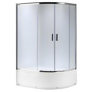 Cabina de dus semirotunda montaj dreapta din sticla securizata mata si rame cromate Maja 115 x 85 mm