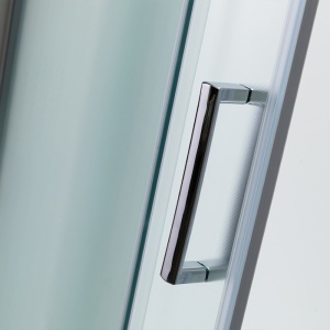 Cabina de dus semirotunda montaj dreapta din sticla securizata mata si rame cromate Maja 115 x 85 mm - Img 3
