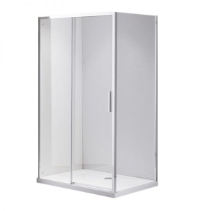 Cabina de dus Super Slim Nova , Dreptunghiulara 100x90cm, Design Modern, Culoare Crom