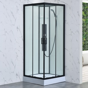 Cabina dus de colt cu hidromasaj, Cadita patrata, 80x80cm, Inaltime 210 cm - Img 2