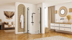 Cabina dus REA Hugo Double Black 100x100 cm - Img 3