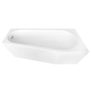 Cada de Baie Autoportanta 169.5x80x58cm/Dreapta Design Modern ,Montaj pe Perete ,Culoare Alb Pur - Img 3