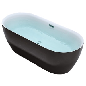 Cada de baie Cesana 518B 160x75cm ,Culoare Negru, Deversor Cromat - Img 2