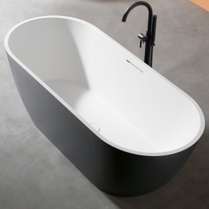 Cada De Baie De Sine Statatoare 170x75x60cm , Cu Strat Abraziv , Culoare Negru/Alb - Img 2