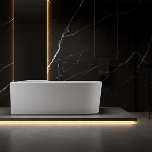 Cada de baie MERA 509B/Stanga, Dimensiune150x75cm, Culoare Alb, Deversor Negru - Img 6