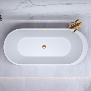 Cada de baie Porto 503A 150x75cm, Culoare Negru, Deversor Auriu - Img 3