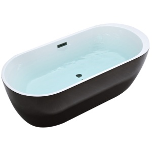 Cada de baie Porto 503A 150x75cm, Culoare Negru, Deversor Negru