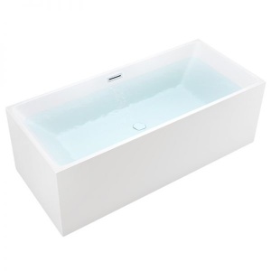 Cada de baie SANTA 507C, Dimensiune 170x75cm , Culoare Alb, Deversor Alb Mat - Img 1
