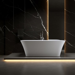 Cada de baie Viana 511A 150x75cm,Culoare Alb, Deversor Cromat - Img 3