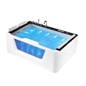 Cada de baie ZEFIR 934, Cu Hidromasaj 192x131cm, Culoare Alb/Negru