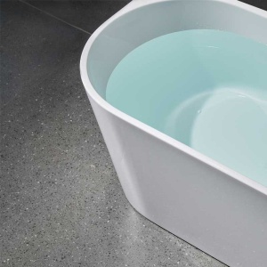 Cada de perete suport Lena527B, Culoare Alb 150x75cm, Deversor Crom - Img 12