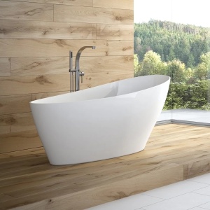 Cada freestanding Besco Keya 165x75 cm, Culoare Alb - Img 1