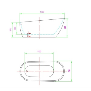 Cada freestanding, Florida, Natalia P-170, ovala, cu instalatie completa, alb - Img 3