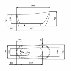 Cada freestanding ovala Cersanit ZEN 167x72 cm - Img 2