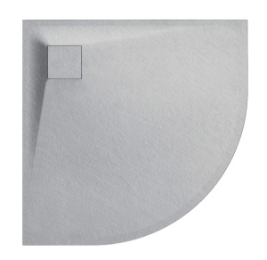 Cadita de dus ALBA semirotunda, Dimensiune 80x80cm, Culoare Gri - Img 10