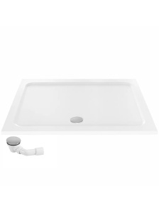 Cadita de dus dreptunghiulara slim din acril Belmond White 120 x 90 cm alba - Img 3