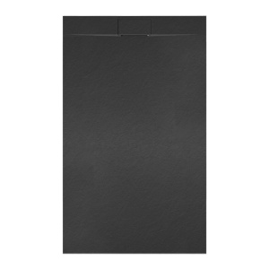 Cadita de dus dreptunghiulara slim finisaj piatra MIKO 110x90 cm neagra - Img 1