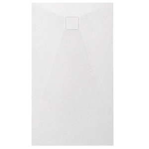 Cadita de dus dreptunghiulara slim imitatie piatra 120 x 70 cm alba - Img 2