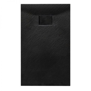 Cadita de dus JUKO Slim Dreptunghiulara, 90x80cm, Structura de piatra, Culoare Negru - Img 1