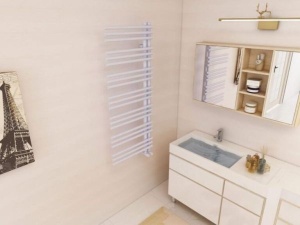 Calorifer Portprosop 125x50cm, Linear White, Design Modern, Culoare Alb - Img 1