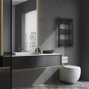 Calorifer vertical CORSO-BL-3 pentru baie 80x50, negru - Img 8