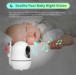 Camere de supraveghere Baby Monitor NeoSimply® Audio-Video wireless, LikeSmart BabyStar, ecran HD XXL 7″ Inch LCD, VOX, Mod Nocturn, Baterie 4000mAh, Monitorizare Temperatura, Alarma, Cantece de Leagan - Img 7