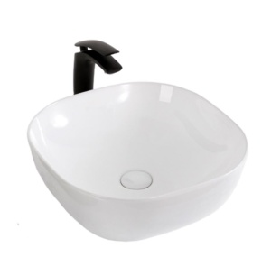 Chiuveta de blat PRO ATLANTA, Dimensiuni 42.5 x 42.5 x 14.5 cm, Forma patrata, Ceramica sanitara, Fara gaura baterie, Alb - Img 3