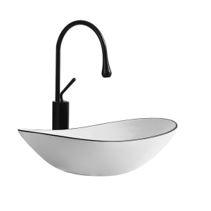 Chiuveta de blat PRO ZUZAN alb,cu margine neagra,dimensiune 60,5 x 36 x 15 cm - Img 1